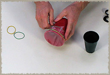 Plástico sobre vaso